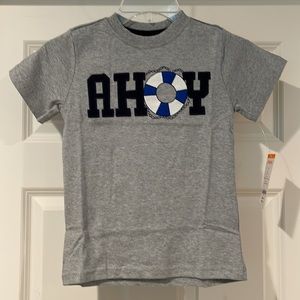 NWT Boys Gymboree Gray AHOY SS T-Shirt size 5T